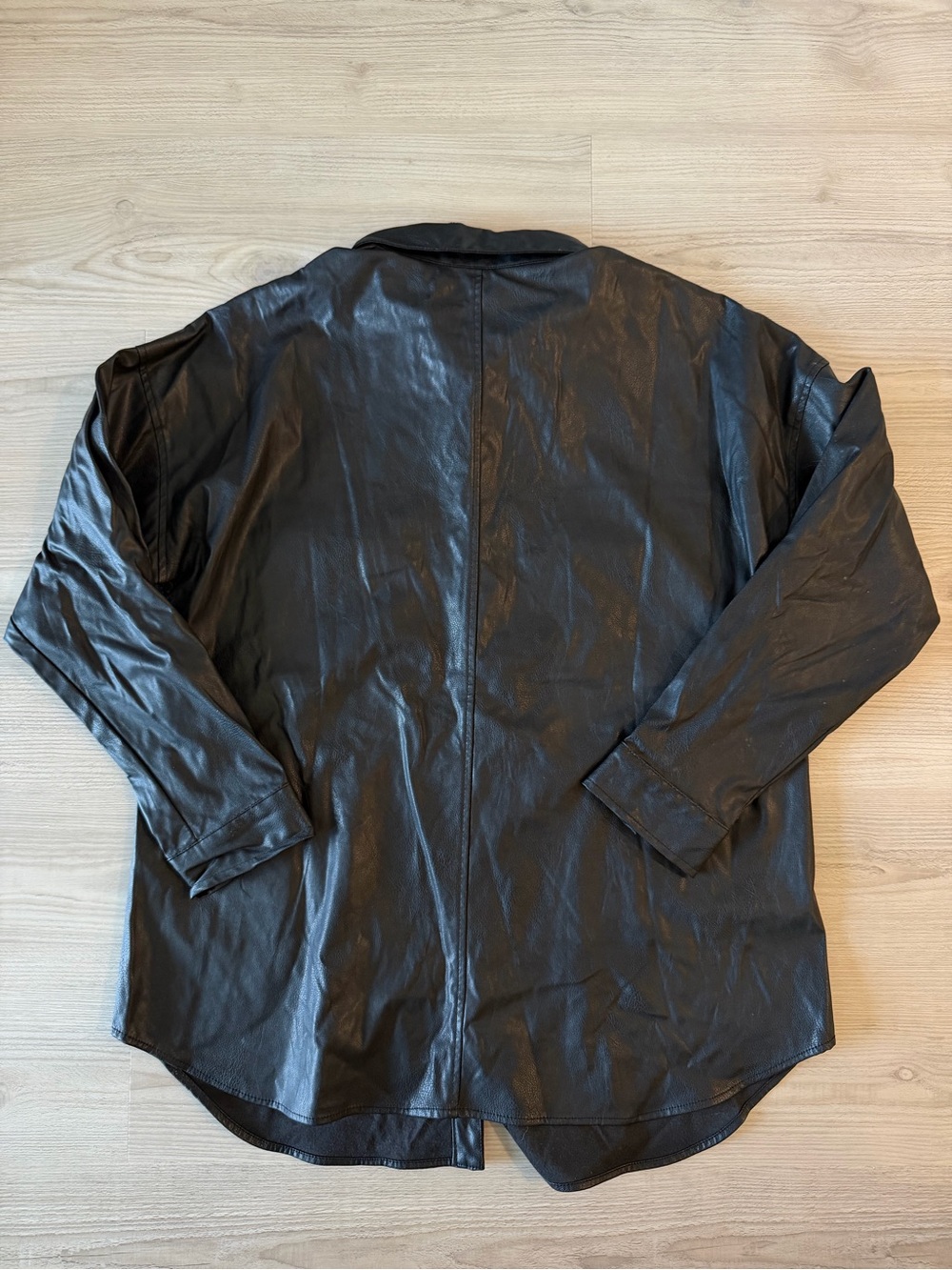 Max Studio Leather Shacket Jacket - Picture 3 of 3